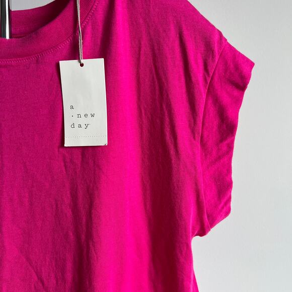 A New Day Women's Dark Pink Extended Shoulder T-Shirt - Size XXL - NWT - Picture 4 of 7